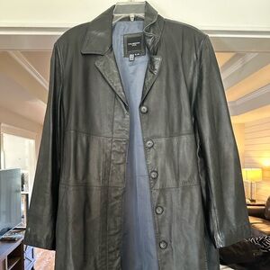 Chic Black Leather Jacket by Calvin Klein